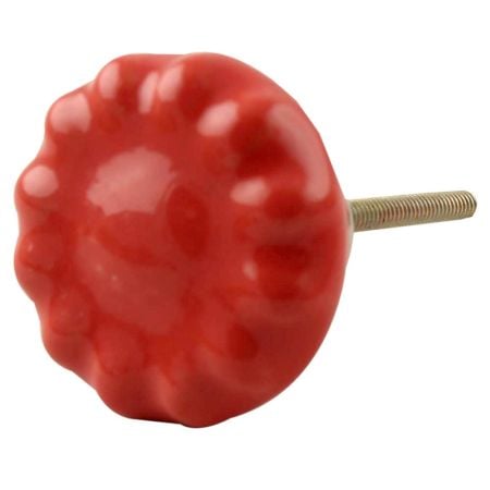 Red Flower Ceramic Cabinet Knob Online